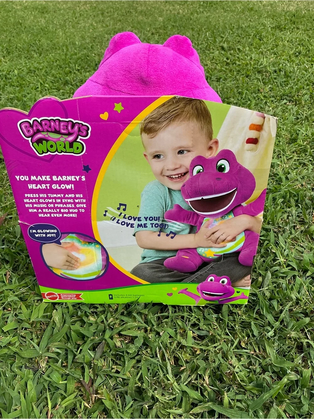 Fisher-Price Barney's World Heart Glow Plush - Bright Pink & White